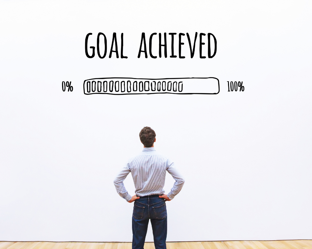 Man tracking goal progress