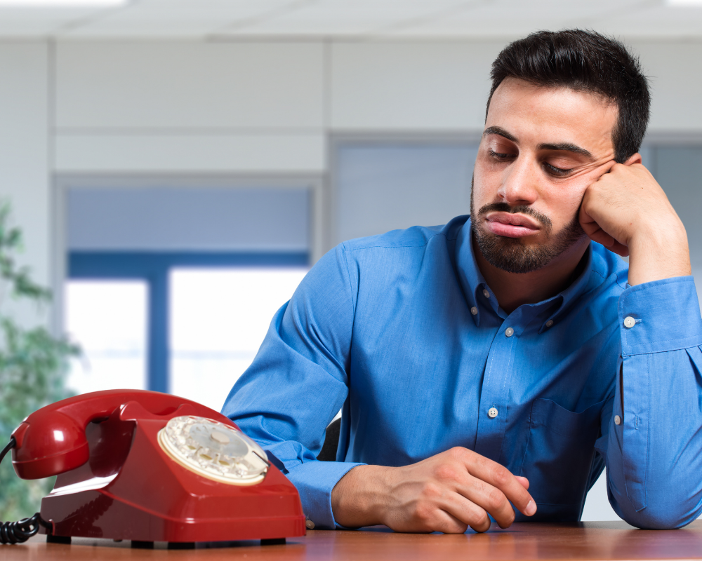 Man waiting for a phone call