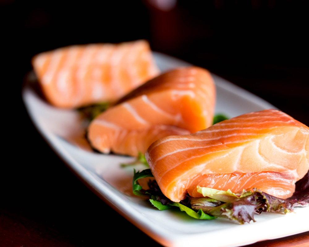 Salmon steaks on a plate